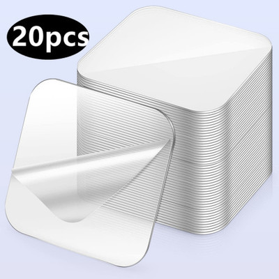 Vwaynelx 6 cm DoubleFace Glossy Finish Adhesive Stickers 6cm x 6cm – Pack (20) Double-sided Sticker(Pack of 20)
