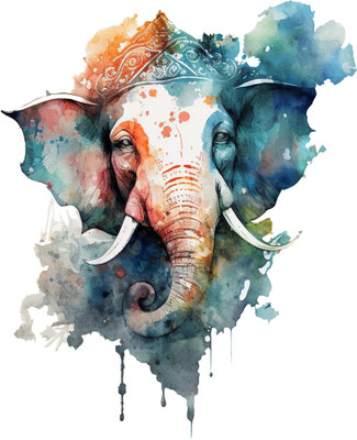 CreativeEdge 61 cm Wall Sticker 3D Elephant Self Adhesive Sticker(Pack of 1)