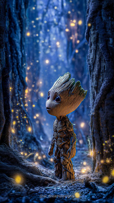 swaroopa 16.5 inch Groot Sticker Self Adhesive Sticker(Pack of 1)
