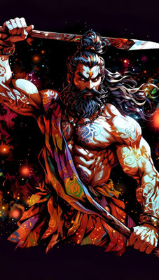 swaroopa 16.5 inch Parshuram ji Sticker Self Adhesive Sticker(Pack of 1)