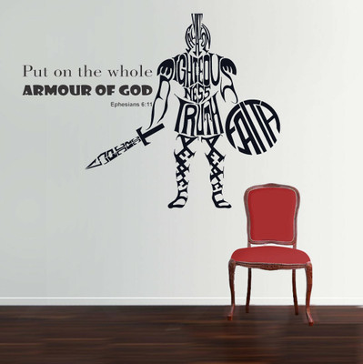 walkart 2.54 cm armour of god with sword as powerful in your living room Removable Sticker(Pack of 1)