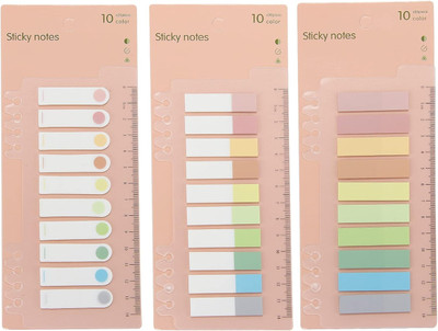 KRYTONE 5 cm 600 Pcs Sticky Tabs Book Notes Tabs with Ruler Tabs for Annotating Removable Sticker(Pack of 3)