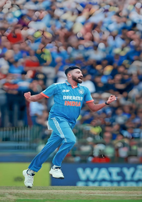 Dumdic 30 cm Mohammad Siraj Celebrate Wicket A4 Strong Self Adhesive Sticker(Pack of 1)