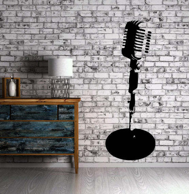 SnappyVinyl 20 cm Microphone Stand Music Self Adhesive Sticker(Pack of 1)