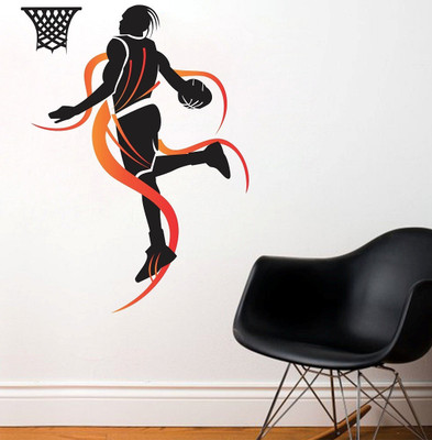 WALLARSH 57 cm basket ball Self Adhesive Sticker(Pack of 1)