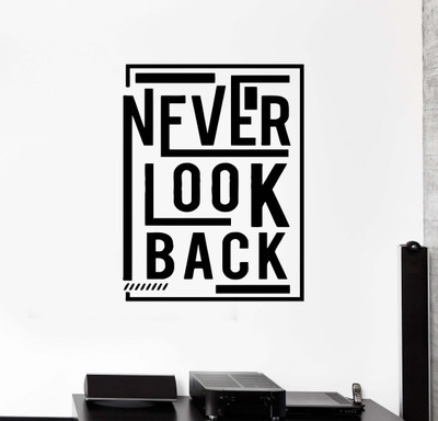 SnappyVinyl 42 cm Phrase Never Look Back Easy to apply Wall Sticker Self Adhesive Sticker(Pack of 1)