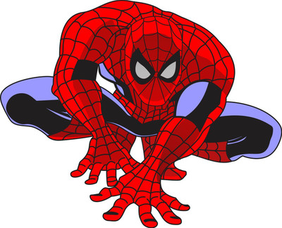 RUHIDECOR 60 inch RD262 Spider Man Setting 60x45cm Self Adhesive Sticker(Pack of 1)
