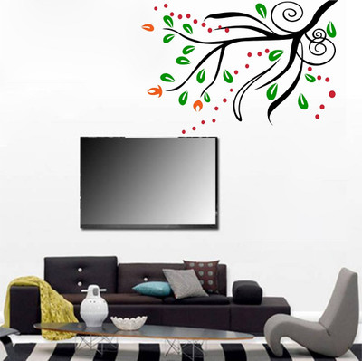 MIIKOR 130 cm Tree | Non-Reusable Stickers Self Adhesive Sticker(Pack of 1)