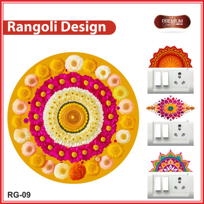 JEMOX 32 inch 3D Rangoli sticker size 32x32 cm + Switch Board stickers Combo Self Adhesive Sticker(Pack of 1) JEMOX 32 inch 3D Rangoli sticker size 32x32 cm + Switch Board stickers Combo Self Adhesive Sticker(Pack of 1)