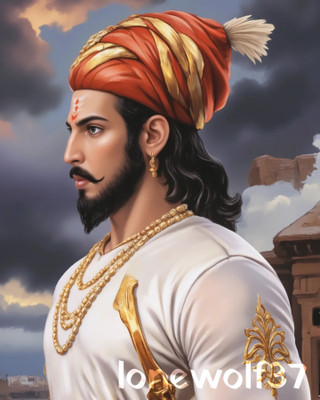 swaroopa 16.5 inch Chhatrapati Shivaji Maharaj Sticker Self Adhesive Sticker(Pack of 1)