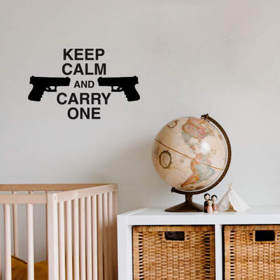 Xskin 29 cm Keep Calm Carry Gun Wall Decals, Easy to Apply and Remove Self Adhesive Sticker(Pack of 1)