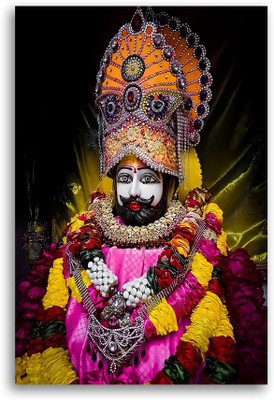 PRINTHUBS 30.48 cm Khatu Shyam Ji Hindu God Poster For Home office Wall Decor (Size 12x8 Inch)S11 Self Adhesive Sticker(Pack of 1)