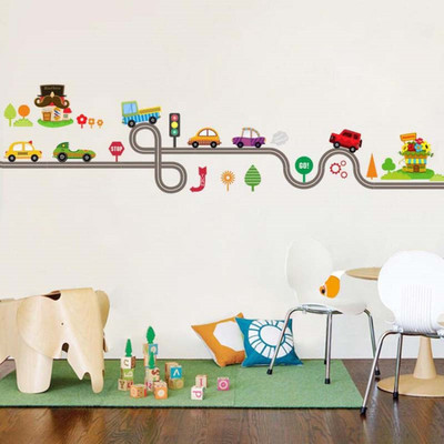 Flipkart SmartBuy 30 cm Road and Cars Large and the Transports Wall Sticker (30CM x 90CM) Self Adhesive Sticker(Pack of 1)