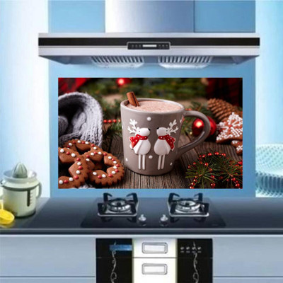 Epithet Studio 76 cm Choclate Waterproof and Anti Oil Stain Kitchen Wall Sticker Self Adhesive Sticker(Pack of 1)