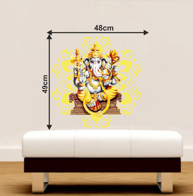 Decoration Stickers 1 cm ganesh ji wall stickergod _bhagwan ji wall sticker(48X49) Self Adhesive Sticker(Pack of 1)