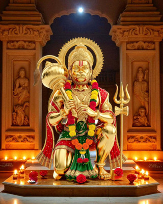 swaroopa 16.5 inch Hanuman Ji sticker Self Adhesive Sticker(Pack of 1)