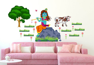 MIIKOR 135 cm Krishnan | Non-Reusable Stickers Self Adhesive Sticker(Pack of 1)