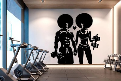 STIKHUB 29 cm men and woman gym fitness wall stickres Self Adhesive Sticker(Pack of 1)