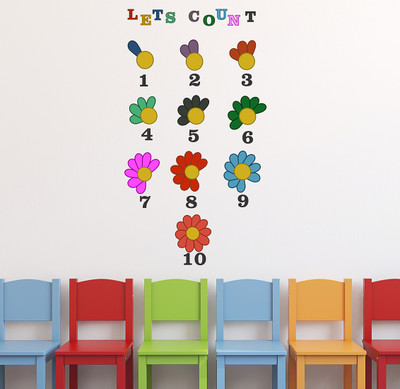 Wallzone 100 cm LETS COUNT Removable Sticker(Pack of 1)