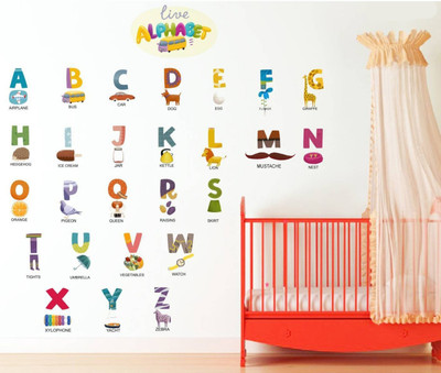 InkHex 80 cm Wall Decal Sticker ' Alphabet Letters Learn Educational Wall Sticker ' Self Adhesive Sticker(Pack of 1)
