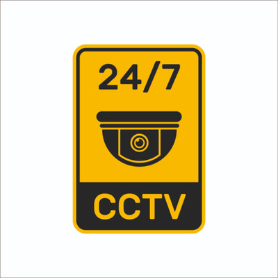 ShipShape 13.12 cm 24/7 CCTV Removable Sticker(Pack of 1)