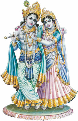 Riditcreation 58 cm RADHA KRISHNA Self Adhesive Sticker(Pack of 1)