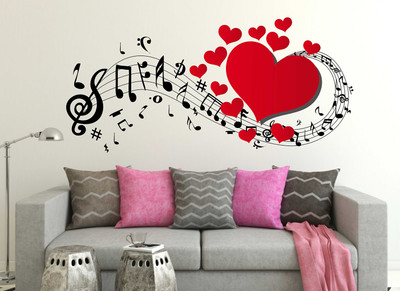 WALLSTICK 100 cm Music Love Removable Sticker(Pack of 1)