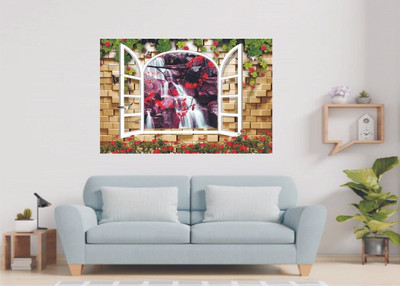 parth decor 45 cm nature windo 2 wall sticker Self Adhesive Sticker(Pack of 1)