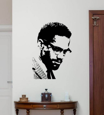 SnappyVinyl 62 cm Malcolm X Wall Self Adhesive Sticker(Pack of 1)