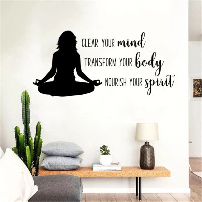 SnappyVinyl 57 cm Yoga Quote Self Adhesive Sticker(Pack of 1)