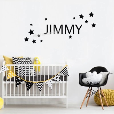 SnappyVinyl 30 cm Stars Custom Name DIY Wall Sticker Self Adhesive Sticker(Pack of 1)