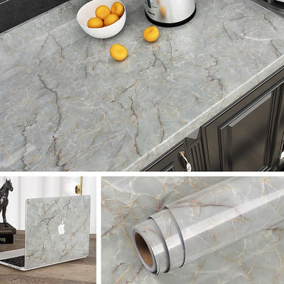 DOM EXPORT Vinyl, Paper Abstract Grey Wallpaper(L x W: 200 cm x 60 cm)