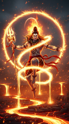 swaroopa 16.5 inch Shiv Shankar sticker Self Adhesive Sticker(Pack of 1)