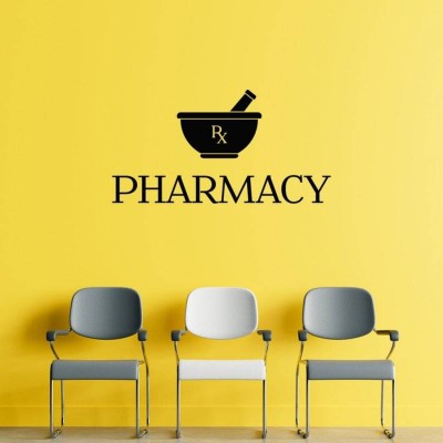 SnappyVinyl 27 cm Pharmacy Logo Wall Sticker PVC Vinyl Self Adhesive Sticker(Pack of 1)