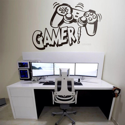 SnappyVinyl 38 cm Gamer Controller Wall Stickers Self Adhesive Sticker(Pack of 1)