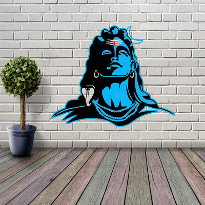 BRITISH TERMINAL 30 cm god Mahadev | Mahakal | Bholenath |Lord Shiva Self Adhesive Wall Sticker|30X45cm Self Adhesive Sticker(Pack of 1)