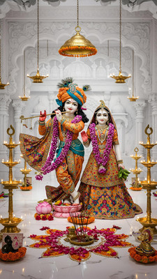 swaroopa 16.5 inch Shri krishna Radha Sticker Self Adhesive Sticker(Pack of 1)