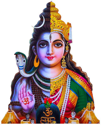 decor kraft 51 cm Shiv Parvati Wall Sticker & Decal Self Adhesive Sticker(Pack of 1)