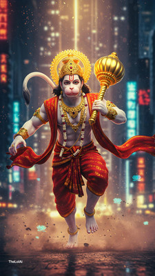 swaroopa 16.5 inch Hanuman ji sticker Self Adhesive Sticker(Pack of 1)