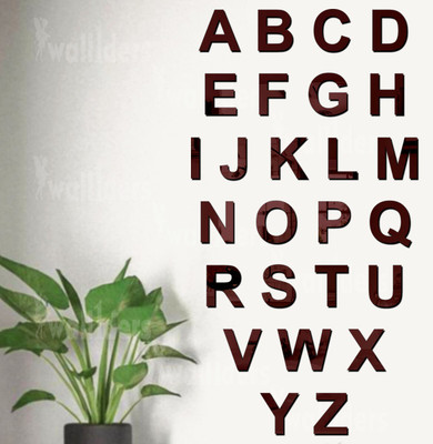 Wallders 45 cm A to Z Alphabet Brown Self Adhesive Sticker(Pack of 2)