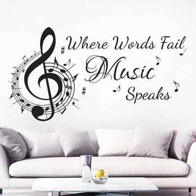 SnappyVinyl 57 cm Music Notes Self Adhesive Sticker(Pack of 1)