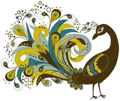 Vijaya enterprises 51 cm Brown peacock multicolor wall sticker self adhesive sticker size (61x51 cm ) Self Adhesive Sticker(Pack of 1)