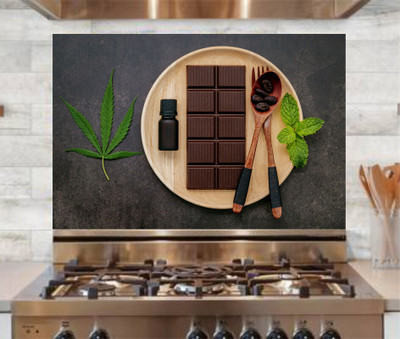 Epithet Studio 76 cm Choclate Waterproof and Anti Oil Stain Kitchen Wall Sticker Self Adhesive Sticker(Pack of 1)