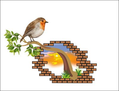 Sahaj Décor 83 cm Birds and tree wall sticker size (91x64 cm) Self Adhesive Sticker(Pack of 1)