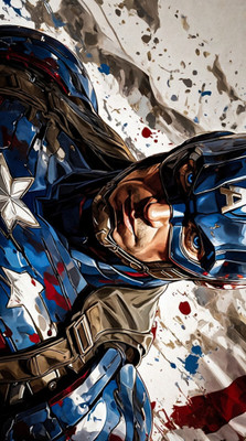 swaroopa 16.5 inch Captain America A3 size non tearable sticker Self Adhesive Sticker(Pack of 1)