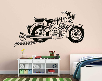 INKEDIFY 80 cm Made Like a Gun goes Like a Bullet Wall Sticker Self Adhesive Sticker(Pack of 1)