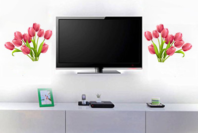 Wallzone 40 cm Flowers Removable Sticker(Pack of 1)