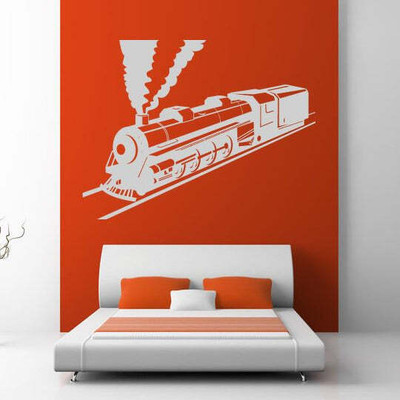 SnappyVinyl 40 cm Steam Engine Train Self Adhesive Sticker(Pack of 1)