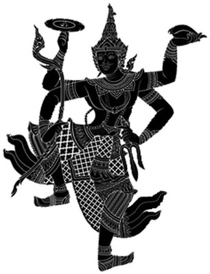 Vijaya enterprises 61 cm Natranjan With dancing Pose wall sticker for Home sticker size (43x61 cm) Self Adhesive Sticker(Pack of 1)