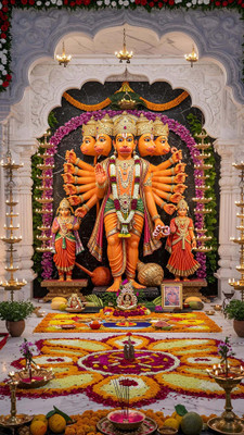 swaroopa 16.5 inch Hanuman ji Sticker Self Adhesive Sticker(Pack of 1)